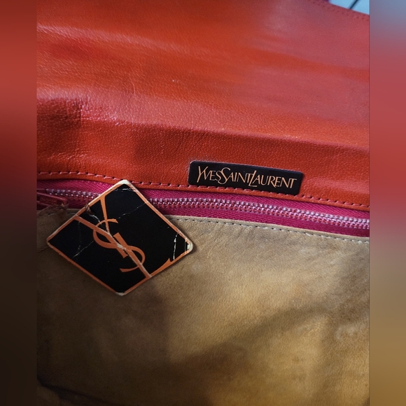 Yves Saint Laurent Clutch Bag Leather Vintage New W/ Tag - Picture 4 of 4